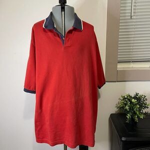 Vintage Adidas red white and blue climalite polo shirt size large